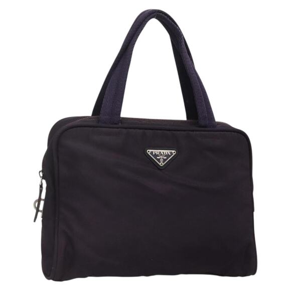PRADA Hand Bag Nylon Purple Silver - Picture 1 of 12
